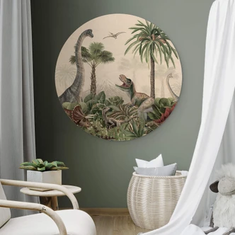 Wandcirkel Hout Kikki Belle - Dino Avontuur 