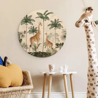 Wandcirkel Hout Kikki Belle - Giraffen Wandcirkel Hout Kikki Belle - Giraffen