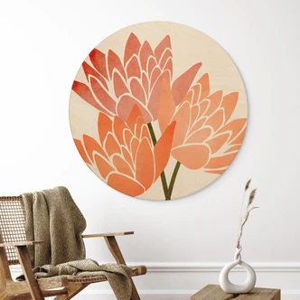 Stampa su legno Fiori di loto colorati - Kubistika Stampa su legno Fiori di loto colorati - Kubistika