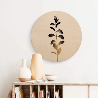 Obraz drewniany Kubistika - Monochromatica - Okrągły 