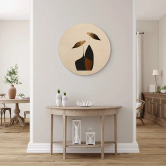 Holzbild Kubistika - Skandinavisches Bouquet - Rund 