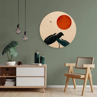 Obraz drewniany Kubistika - Sny w nocy - Okrągły 