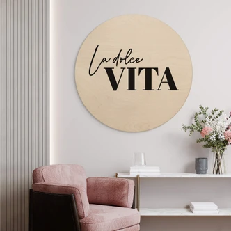 Wandcirkel Hout La Dolce Vita 