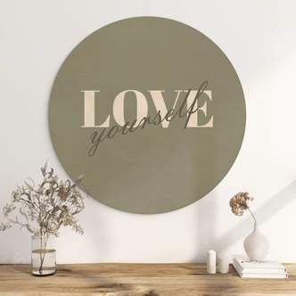 Wandcirkel Hout Love yourself 