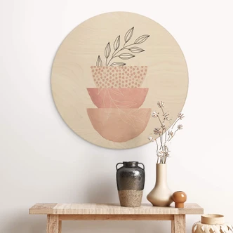 Tableau sur bois rond Moss - Beauty of Nature 