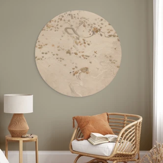 Holzbild Elegante Kiefer im asiatischen Stil - Ms Tiff - Rund 
