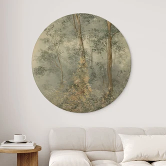 Trätavla Förtrollade skogen - Ms Tiff - Rund 