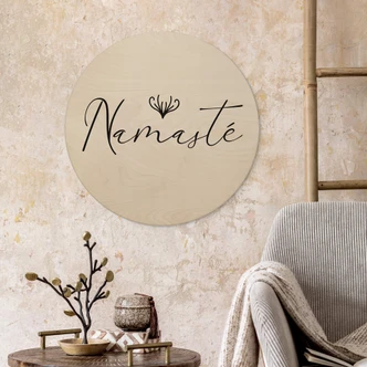 Wandcirkel Hout Namasté 