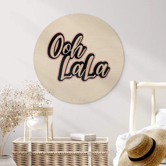 Wandcirkel Hout Oh La La 