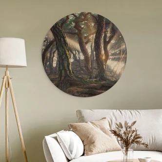 Tableau sur bois Forêt de pins sacrée - Ryu - Rond 