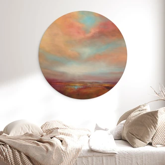 Houten Wanddecoratie Lichtgevend veld in het zonlicht - Schmucker - Rond 