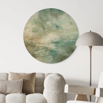 Tableau sur bois Vert sauge brumeux - Schmucker - Rond Tableau sur bois Vert sauge brumeux - Schmucker - Rond