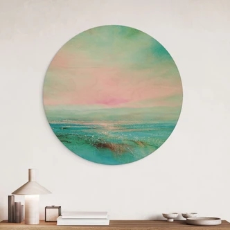 Tableau sur bois Mer turquoise au crépuscule - Schmucker - Rond Tableau sur bois Mer turquoise au crépuscule - Schmucker - Rond