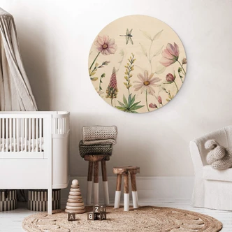 Holzbild Sir Edward - Zauberhafte Blüten - Rund - aus der LandIDEE Wohnen & Deko Kollektion 