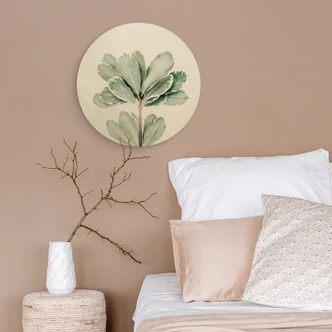 Tableau sur bois Sisi & Seb - Botanique - Rond 