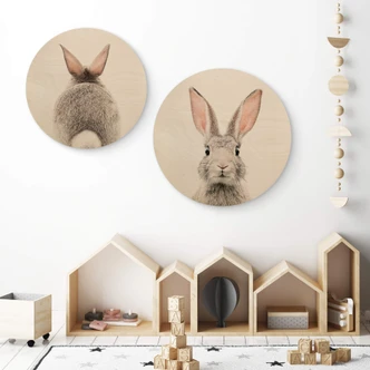 Obraz drewniany Sisi & Seb - Hasenpo - Okrągły 