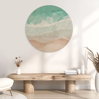 Holzbild Sanfte Wellen am Strand - Sisi & Seb - Rund 