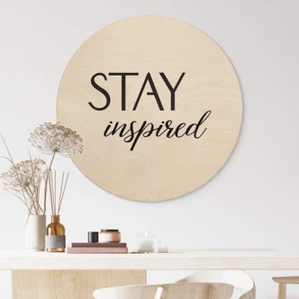 Wandcirkel Hout Stay Inspired 