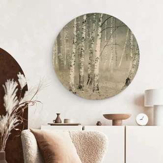 Tableau sur bois Talen - Repos matinal - Rond 