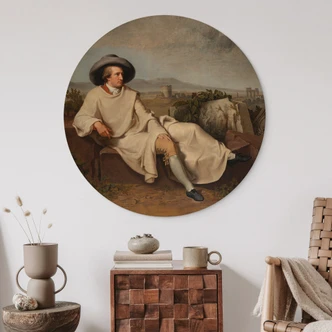 Holzbild Tischbein - Goethe in der römischen Campagna - Rund 