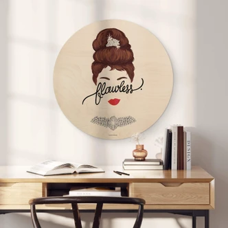 Tableau sur bois rond Tohmé - Flawless Audrey 