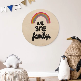 Wandcirkel Hout Treechild - We are Family 
