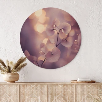 Tableau sur bois Tendre orchidée en violet - Treechild - Rond 