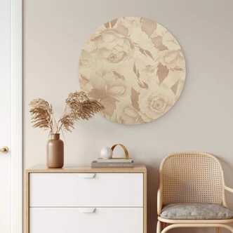 Trätavla i trä FN-design - Vintage Pastell - Rund 