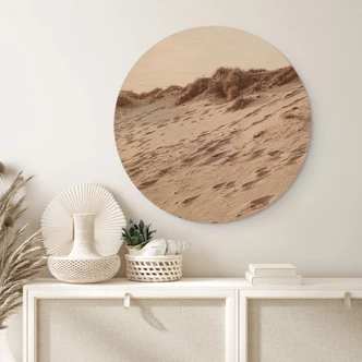Trätavla 1X Studio - Sandstrand - Rund 