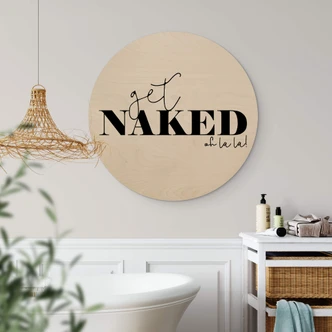 Wandcirkel Hout Get Naked 