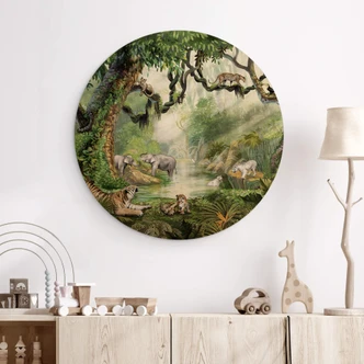 Wandcirkel Hout Kikki Belle - Jungle Cats 