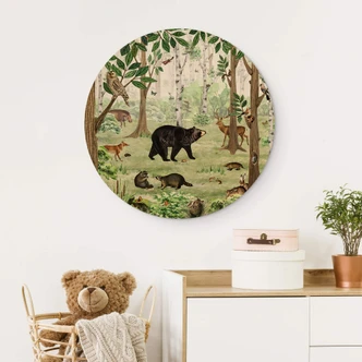 Wandcirkel Hout Kikki Belle - Zoekplaatje Bos 