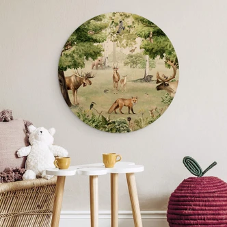 Holzbild Kikki Belle - Waldwunder - Rund Holzbild Kikki Belle - Waldwunder - Rund