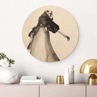 Wood Print Verbaan - Right where you are - Round 