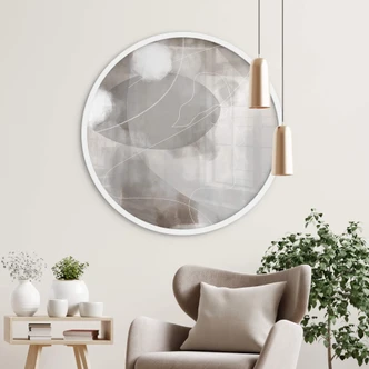 Poster 1X Studio - Line Art Kvinnoporträtt - Rund 