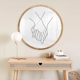 Ronde Poster 1X Studio - Line Art Hand in Hand 