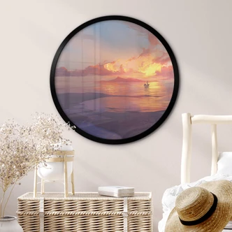 Póster aerroscape - Atardecer en el mar - Redondo 