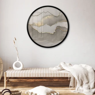 Poster Abstract landschap met metallic kleuren - Alma 