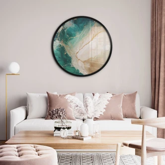 Poster Elegantie van de oceaan - Gouden stromen - Alpenglow Workshop - Rond 