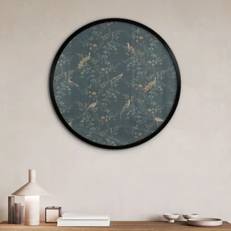 Poster Exotische Vögel im Wald - Bloomery Decor - Rund 