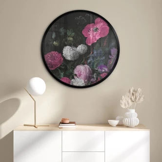 Poster Blombukett i Mignon-stil - Blomstersmycke - Rund 