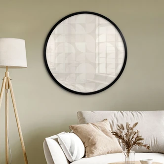 Halve cirkel poster in retro-stijl - Bloemdecor - Rond 