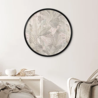 Poster Tropenblätter im Dschungel Pastell - Bloomery Decor - Rund 