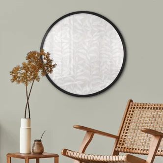 Poster Zarte Aquarell-Blätter - Soft Beige - Bloomery Decor - Rund Poster Zarte Aquarell-Blätter - Soft Beige - Bloomery Decor - Rund