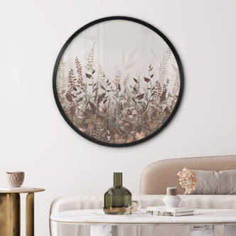 Poster Blumenwiese Vintage - Lane - Rund 
