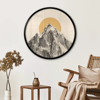 Poster Sol bakom berg - Bodart - Rund 