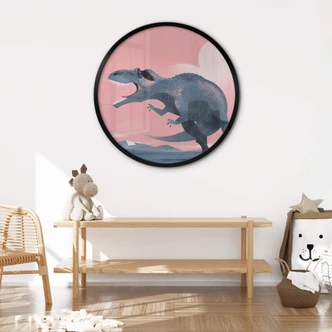 Póster Habitación Infantil - Giganotosaurus Redondo - Marrón 