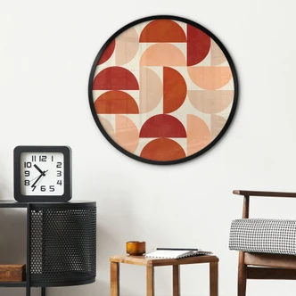 Poster Abstrakte Halbkreise in warmen Naturtönen - Bré - Rund 