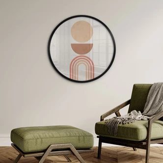 Poster Abstract evenwicht - Retro bogen en cirkels - Costa 