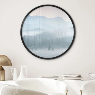 Poster Neblige Waldlandschaft im Herbst - Eisenmann - Rund 